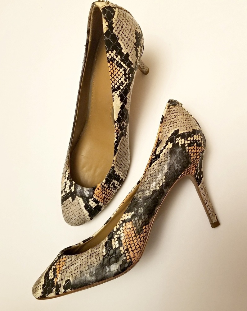 Coach Leather Snakeskin Heels